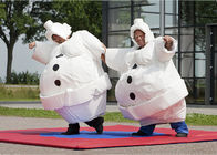 White Inflatable Cartoon Sumo Suits With Foam / Sumo Wrestler Costume
