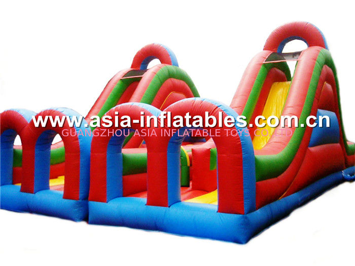 Inflatable Funland With Slide And Archdoor Track For Chilren Boucing And Sliding Games