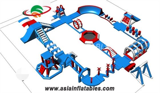 Parque inflable del agua del PVC de la piscina azul los 30M 0.6m m del color