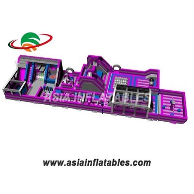 Parque temático inflable modificado para requisitos particulares de la lona rosada de 18 onzas