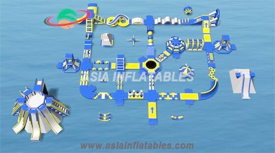Flotando el parque azul de la isla del agua de 50 de los x 40M Water Park Inflatable